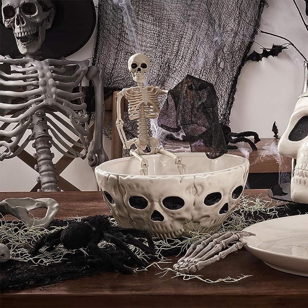 Halloween Skull Ceramic Serving Bowl