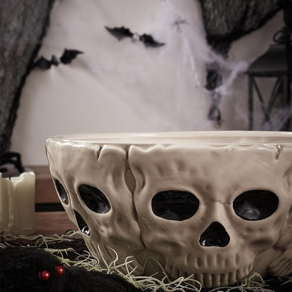 Halloween Skull Ceramic Serving Bowl
