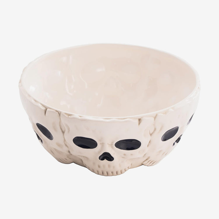 Halloween Skull Ceramic Serving Bowl