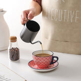 Ceramic Cappuccino Cups with Saucers Set of 6