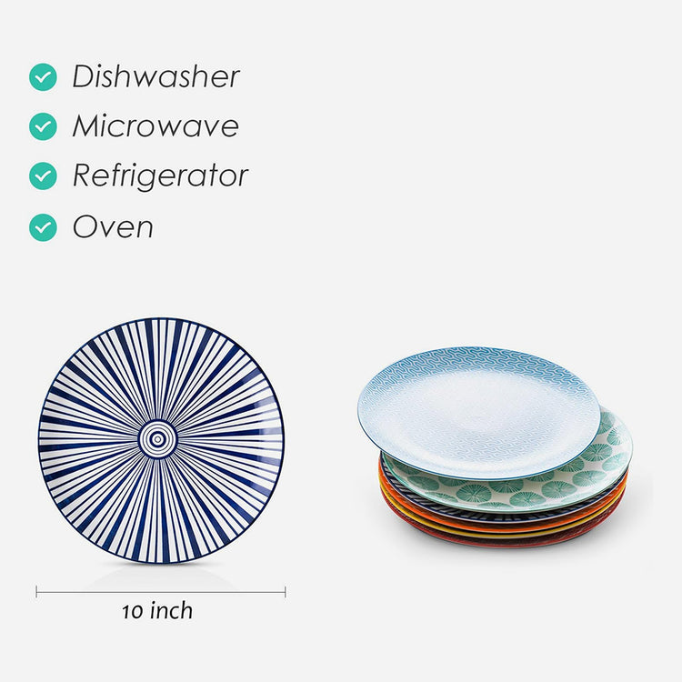 Porcelain Dinner Plates Set of 6