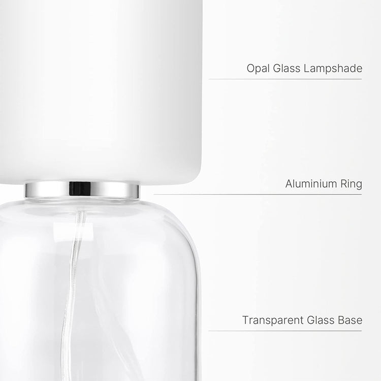  Table Lamp with Opal Glass Lampshade