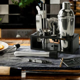 Professional Bar Tool Set  - 15 Pcs Bartender Kit with Stand