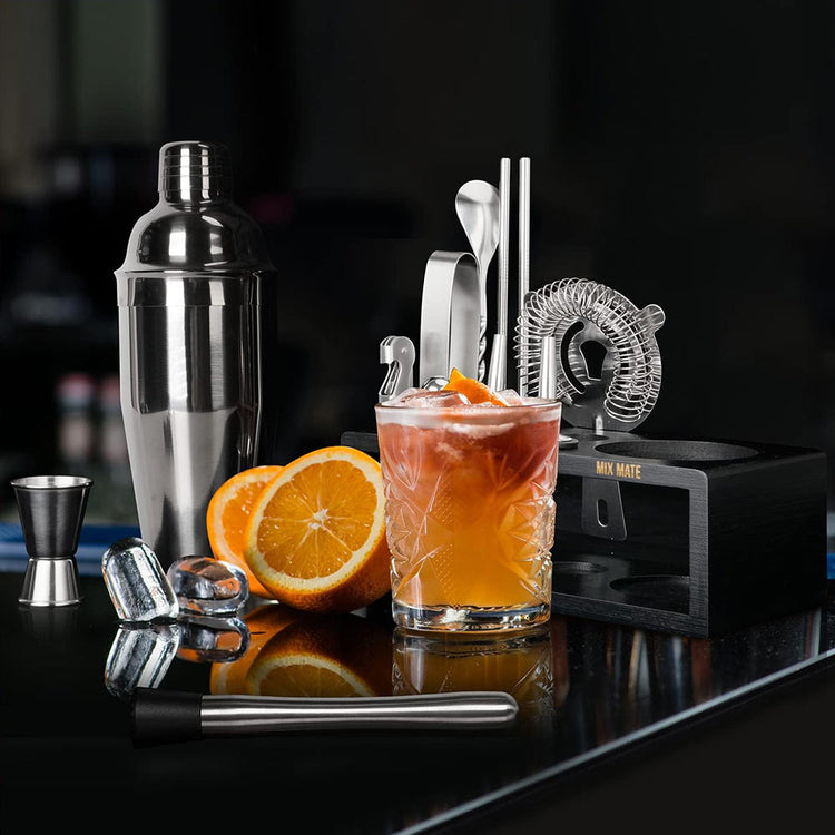 Professional Bar Tool Set  - 15 Pcs Bartender Kit with Stand