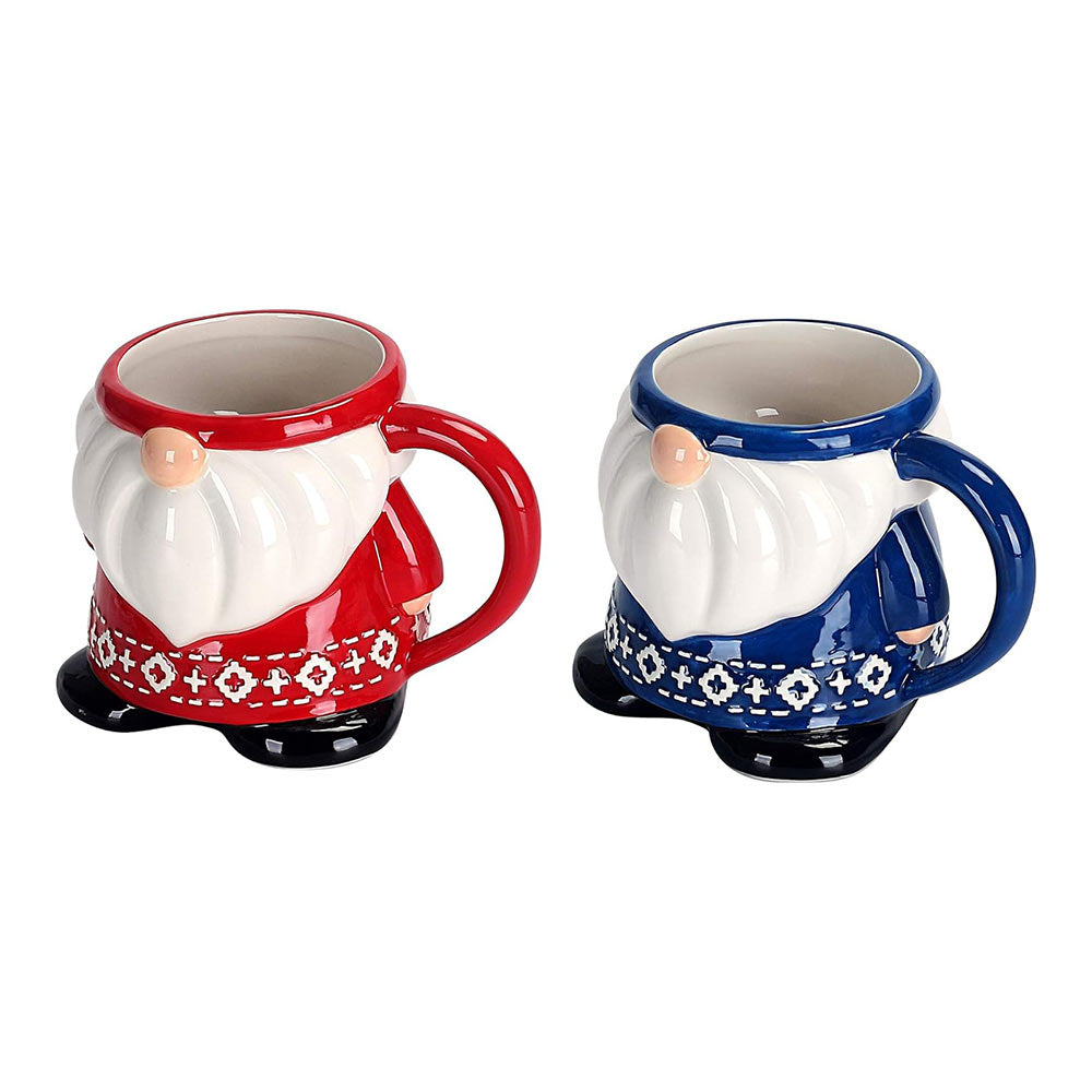 Ceramic Christmas Gnome Mugs Set