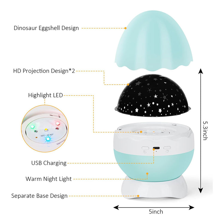 Stars and Dinosaurs Night Light Projector