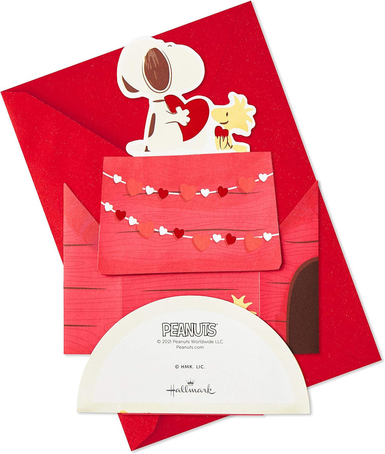 Pop up Valentine's Day Card Snoopy and Woodstock