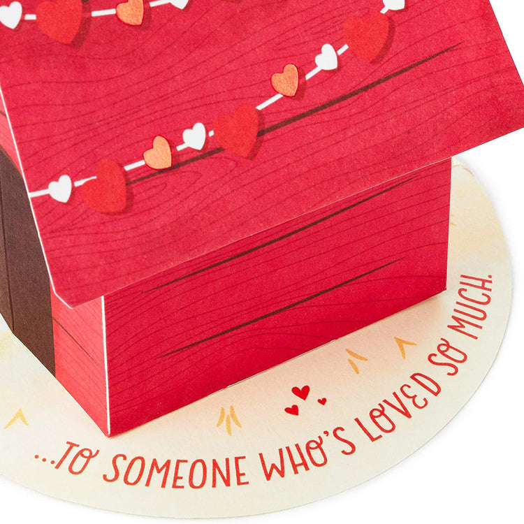 Pop up Valentine's Day Card Snoopy and Woodstock