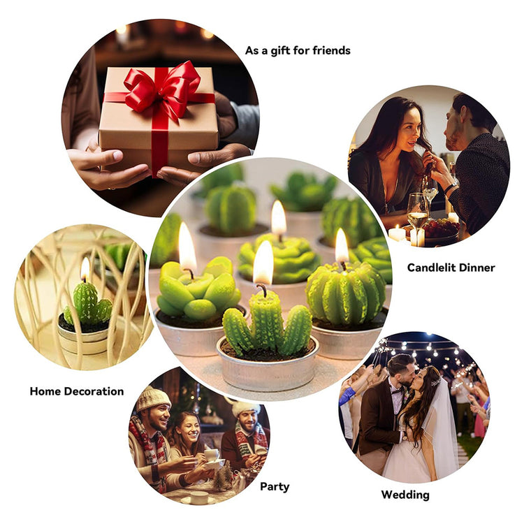 Mini Succulent Tealight Candles 6 Pack