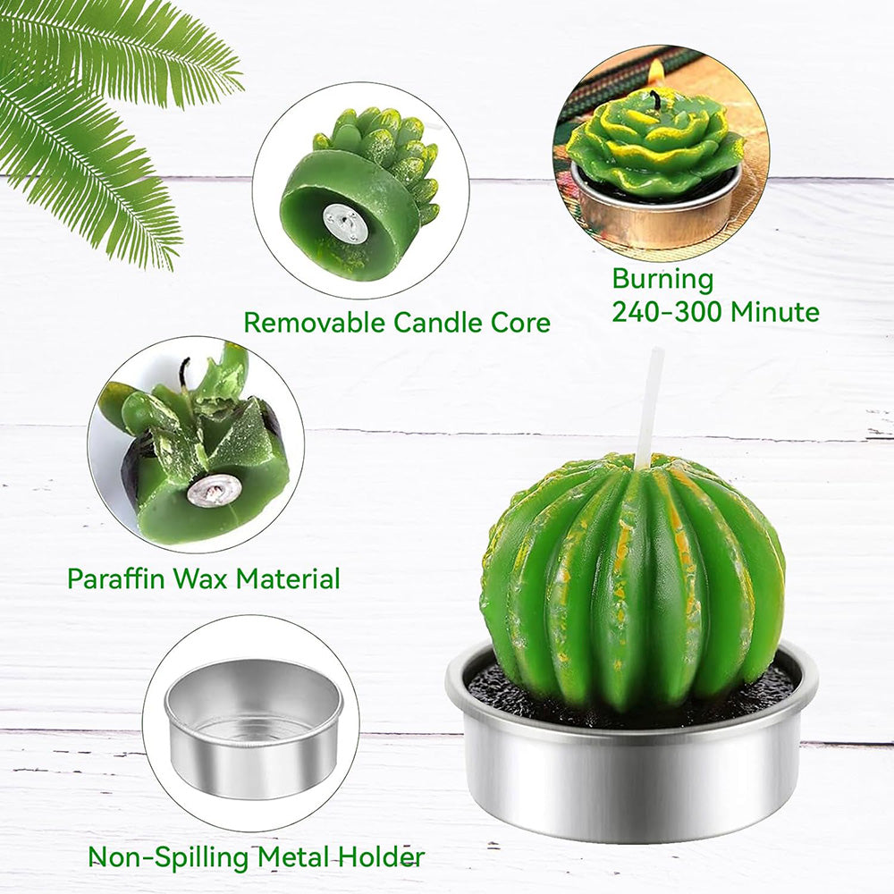 succulent tea light holder Mini Succulent Tealight Candles 6 Pack – Animi Causa