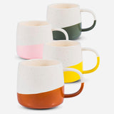 Two-Tone Ceramic Glazed Mugs Set of 4