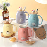 Ceramic Cat Mug with Tea Infuser