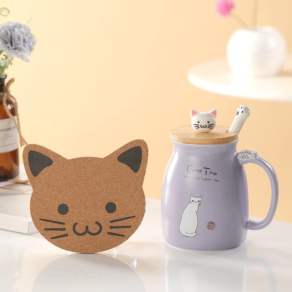 Ceramic Cat Mug with Tea Infuser