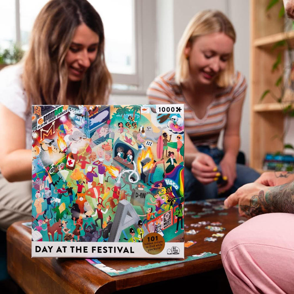 Puzzle Muzyk Day at the Festival: Music Jigsaw Puzzle Filled with 101 Music Artists ...