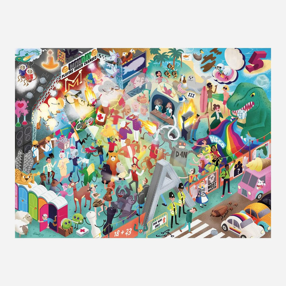 Day at the Festival: Music Jigsaw Puzzle Filled with 101 Music Artists to Find 1000 Pieces