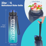 Motivational Water Bottle with Time Marker 32oz