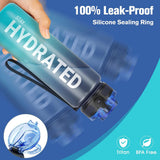 Motivational Water Bottle with Time Marker 32oz