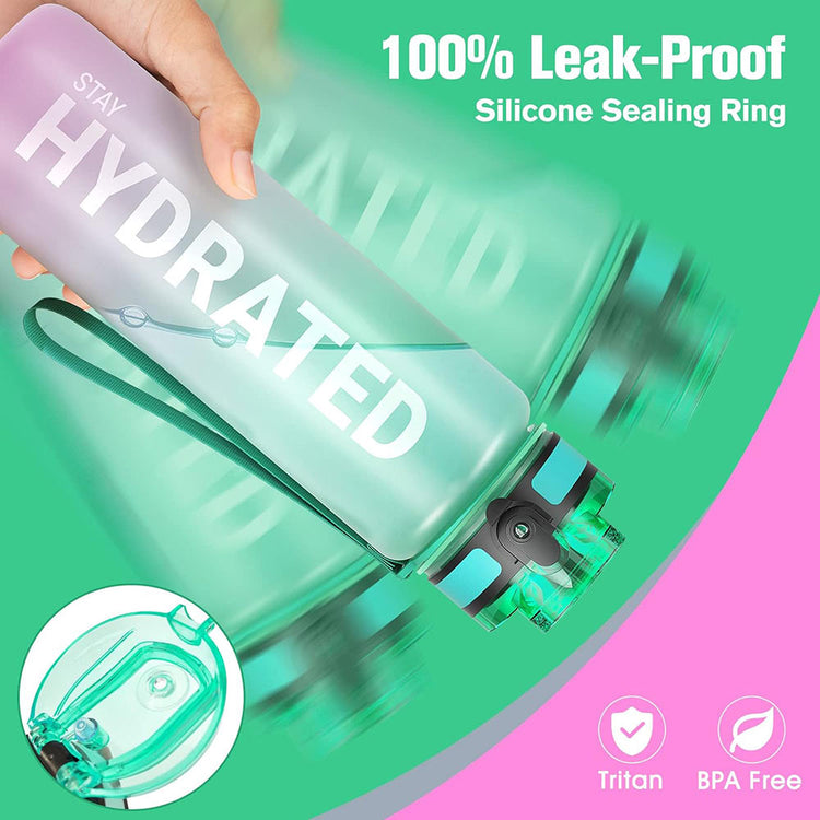 Motivational Water Bottle with Time Marker 32oz