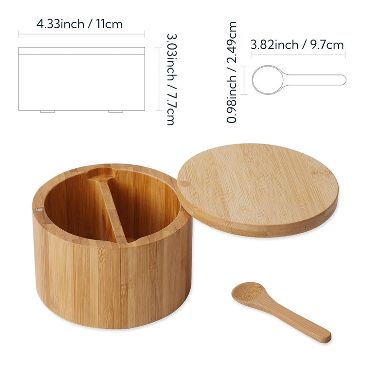 Salt and Pepper Bamboo Bowl With Spoon