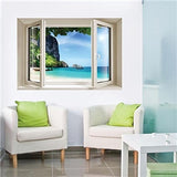 3D Effect window Sea View Wall Decal