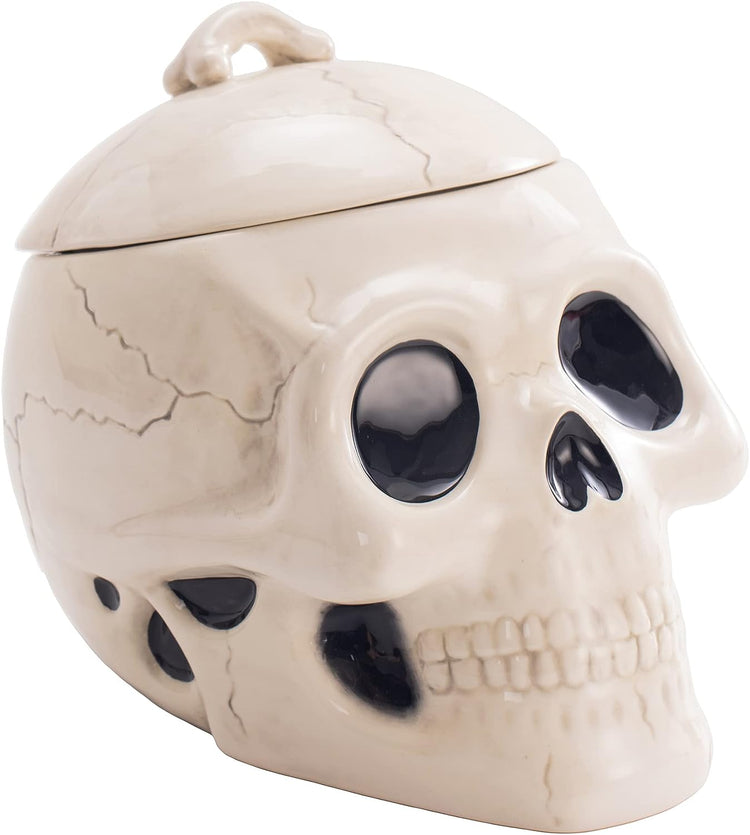 Halloween Skull Air Tight Ceramic Cookie Jar