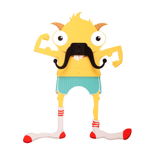 Carlos Mustache Monster - Wall Decal Hanger