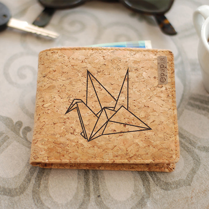 Cork Wallet - Origami Bird