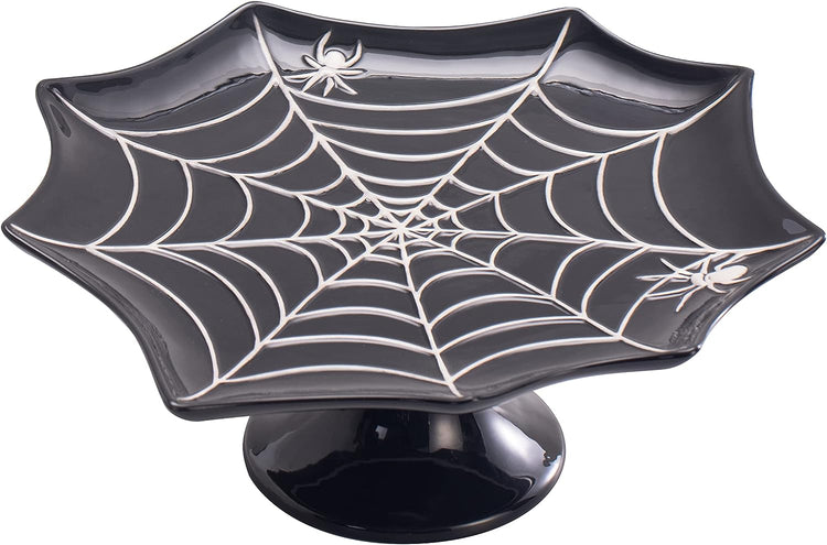Halloween Spider Web Ceramic Cake Stand