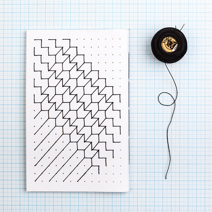Hand Embroidered A5 notebook - Black thread