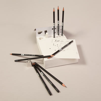Memo Pad Organizer - Black Pencils