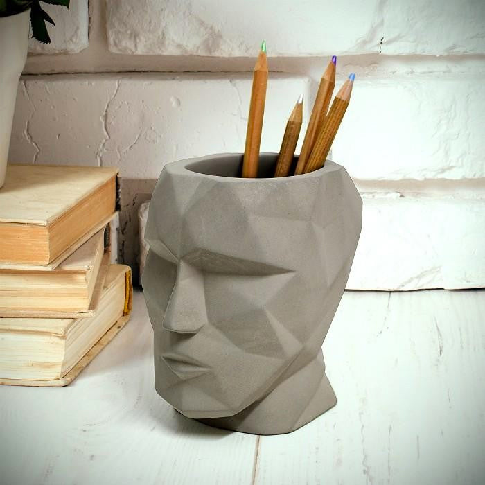 The Head -  Concrete Pen Cup