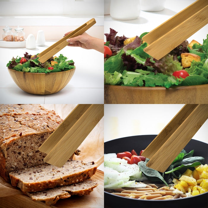 Bamboo Kitchen Tongs With Magnet