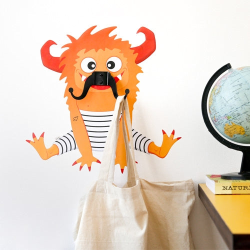 Zooey Mustache Monster - Wall Decal Hanger
